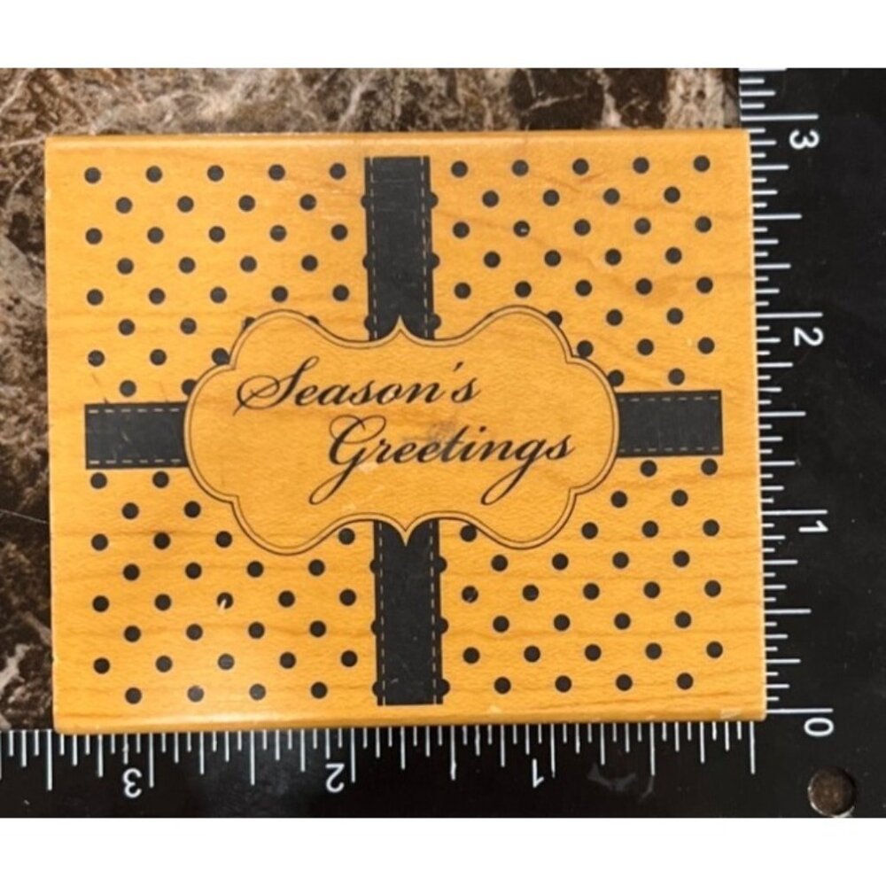 Seasons Greetings ANW Crestwood Wood Mounted Rubber Stamp 2009395